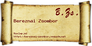 Bereznai Zsombor névjegykártya